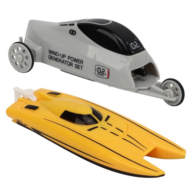 Barco pequeño con manivela, kit de experimentos científicos de física, juguetes experimentales educativos STEM, coche de carreras con manivela de alta capacidad