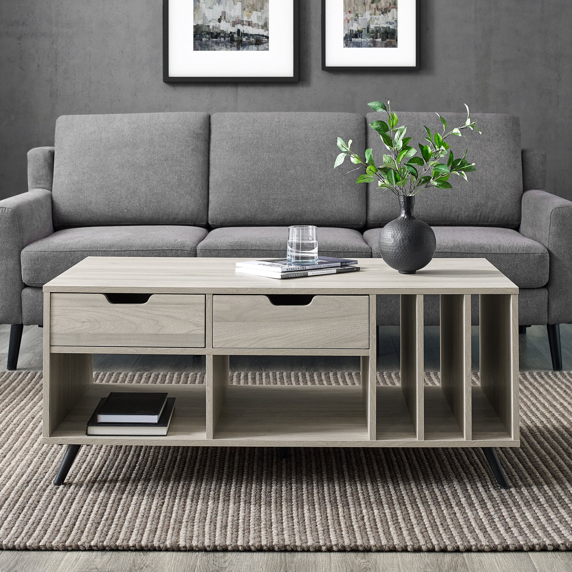 Clifford Birch 2 Drawer Storage Coffee Table by Manor Park