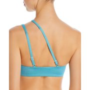 Aqua Swim One Shoulder Cutout Bikini Top Swimwear Blue Size Large
