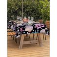 thumbnail image 3 of Outdoor Tablecloth with Umbrella Hole for Patio/Picnic/Party/Camping, Beach Coastal Waterproof Table Cloth Rectangle Table Cover Washable, Summer Nautical Shell Starfish Coral Black (60"x 102"), 3 of 8