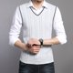thumbnail image 3 of DIMUSI-Chalecos de invierno para hombre, chalecos cálidos tejidos sin mangas, jerséis informales ajustados con cuello en V, suéter uniforme, chalecos, ropa para hombre, 3 of 5