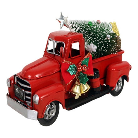 Red Truck Vintage Style Christmas Centerpiece Decor