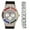 Silver; Black;, variant on Big Bling Watch Inspired by Hip Hop - Mens Iced Out Timepiece - Faux Chrono Eyes - Diamond Rhinestones on Blast w/Miami Cuban Bracelet - ST10380 Rainbow GLD Cuban