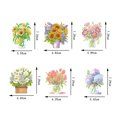 thumbnail image 2 of 6pcs 5D flower diamond painting keychain kit, double-sided diamond art keychain, DIY handmade crafts, children and adult beginners DIY, keys, mobile phones, backpack accessories, 2 of 4