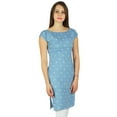 thumbnail image 4 of Bimba Womens Chic Style Kurti Rayon Tunic Boat Neck Ladies Blouse Designer Back, 4 of 8