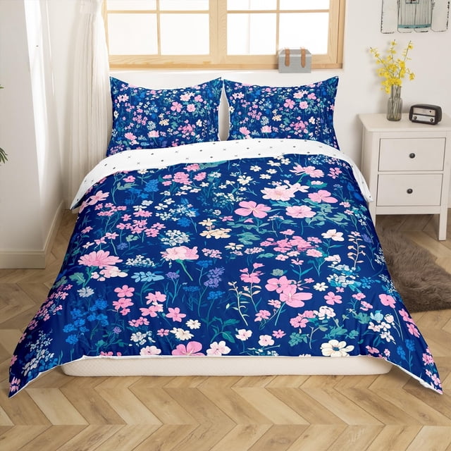 Ropa de Cama Funda Nórdica Twin Size Juego de Ropa de Cama Floral para Niños Niñas Decoración