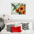 thumbnail image 5 of Nawypu  Bird Painting Art Prints Abstract Hummingbird with Hawaii Hibiscus Flower Canvas Wall Art Orange Poster Picture with Frame Modern Home Living Room Wall Decor, 5 of 6