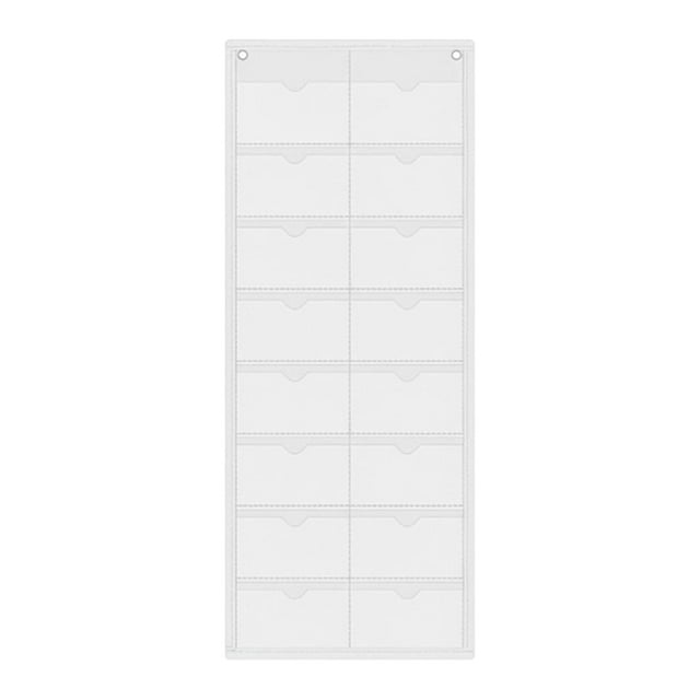 Calendario de bolsillo para aula, calendario mensual vacío en blanco con 16 bolsillos