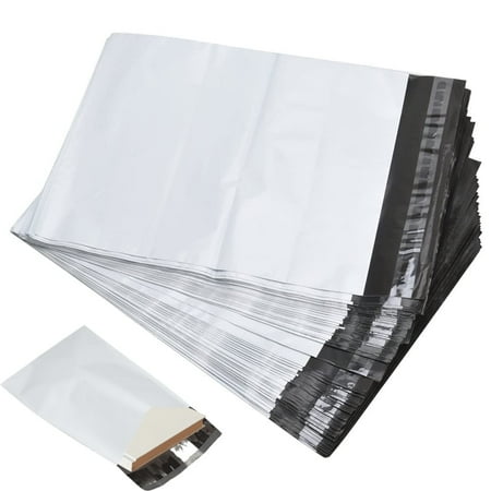 SJPACK 100 Pcs 9 x 12 Poly Mailers Envelopes Shipping Bags Poly Bag Mailer 2 Mil - White Pouches Self-Sealing, Waterproof and Tear-Proof Postal Bags