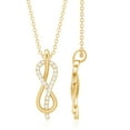thumbnail image 6 of Rosec Jewels Natural Diamond Infinity Pendant Necklace - Love Knot Necklace - HI-SI Quality - Ready to Gift for Valentines, 10K Yellow Gold, 6 of 8