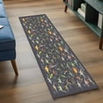thumbnail image 3 of Runner Rug 2 x 6 Ft, Grey Dinosaur Washable Non-Slip Floor Mat for Kitchen Hallway/Entryway, Vintage Letters Farm Animals Long Kitchen Runner Area Rugs for Living Room, Low-Profile, 3 of 8