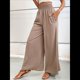 thumbnail image 5 of Pantalones Palazzo de para Mujer, de Pierna , Estilo Bohemio, de Cintura Alta, Informales, para Estar en Casa, para Vacaciones en la Playa. Caqui XL, 5 of 10