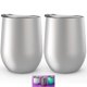 thumbnail image 2 of Stainless Steel Stemless Wine Glasses 2 Pack 12Oz - Double Wall Vacuum Insulated Wine Glass With Lid Set Of Two For Coffee, Wine, Cocktails., 2 of 4