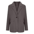 thumbnail image 3 of BODOAO Women's Blazer Business Casual Lightweight Suit - Long Sleeve Slim Fit Work Office Jacket with Pockets Suit Jackets for Women Open Front Work Coats Spring Summer Cardigan Suits Dark Gray Xl, 3 of 6