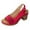 Red, variant on Fukaraa Open Toe Orthopedic Sandals Women Arch Support Leather Wedge Platform