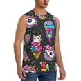 thumbnail image 2 of Uemuo Cat Icecream Pattern Men's Sleeveless T-Shirt,Muscle Athletic Tank Top, Moisture-wicking Quick-dry Breathable Classic Tee Top for Gym Run Outdoor Sports-Large, 2 of 8