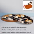 thumbnail image 4 of Cat Set of 6 Microfiber Leather Round Coasters, 11x11 cm/4.3x4.3 in, Cute and Durable Drink Mats for Home and Office, 4 of 6