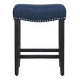thumbnail image 3 of 24" Upholstered Saddle Seat Counter Stool in Navy Blue, 3 of 5