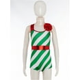 thumbnail image 3 of iiniim Kids Girls Christmas Dance Costume Sleeveless Stripes Print Leotard Bodysuit Dancewear, 3 of 7