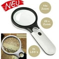 thumbnail image 1 of Handheld Magnifying Glass, Ergonomic Handle Illuminated Magnifying Glass for Detailed Viewing, Portable Lightweight 10X 20X Reading Lens, 1 of 5