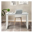 thumbnail image 5 of 110cm Computer Desk with White Pipe Frame, P2 Particleboard Desktop, Steel Feet - Home Office Study Desk as picture, 5 of 9