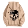 thumbnail image 6 of Womens Skull Bird Graphic Hoodie Long Sleeve Drawstring Pullover Sweatshirt with Pocket for Gothic Winter Streetwear Casual Sweatshirts, 6 of 6