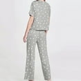 thumbnail image 6 of Seductiva Clothing women pajama sets Women Printed Sleepwear Round Neck Short Sleeve Tops with Long Pants Pajama Set, 6 of 8