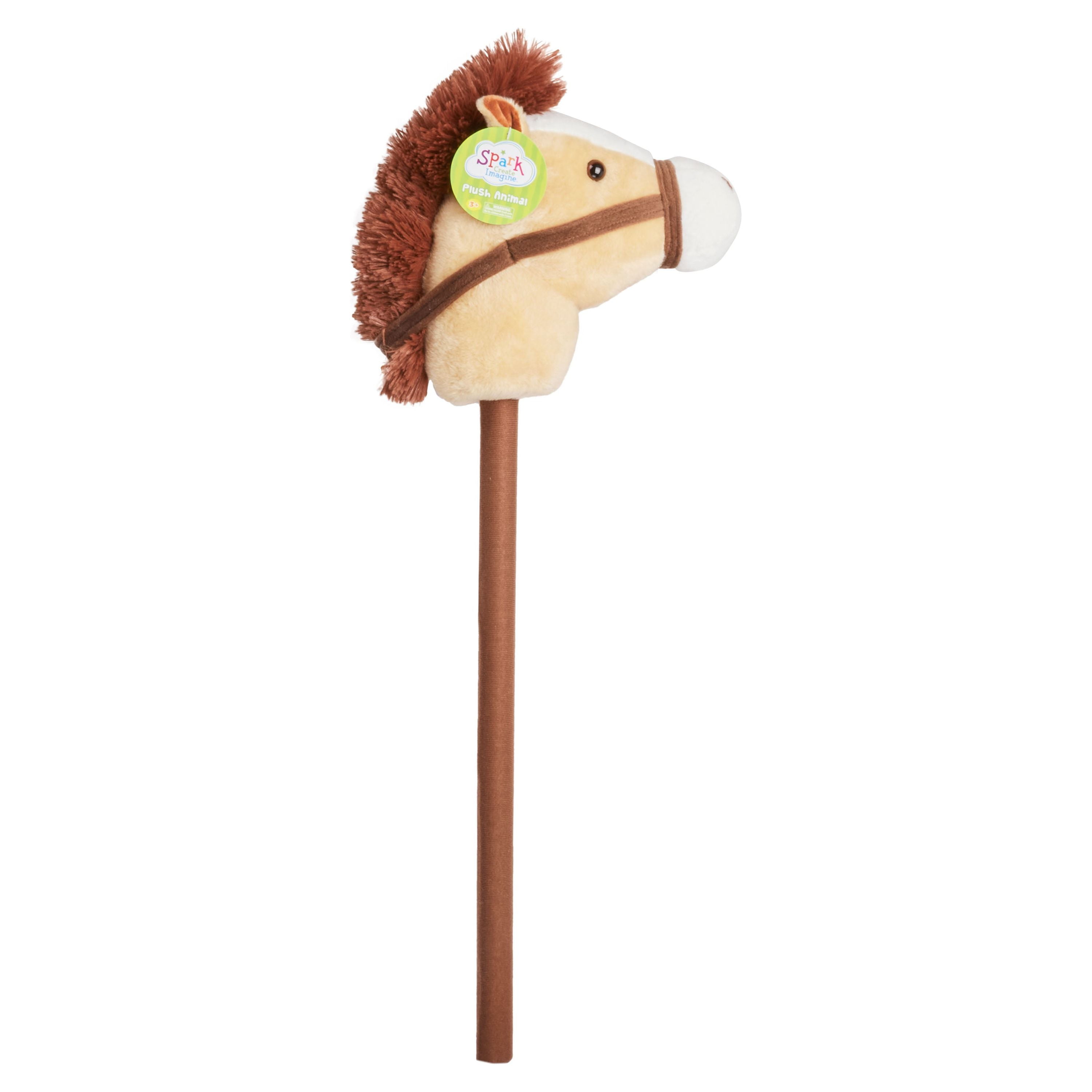 Spark Create Imagine Plush Riding Stick, Light Brown Horse for 3 Years and Up