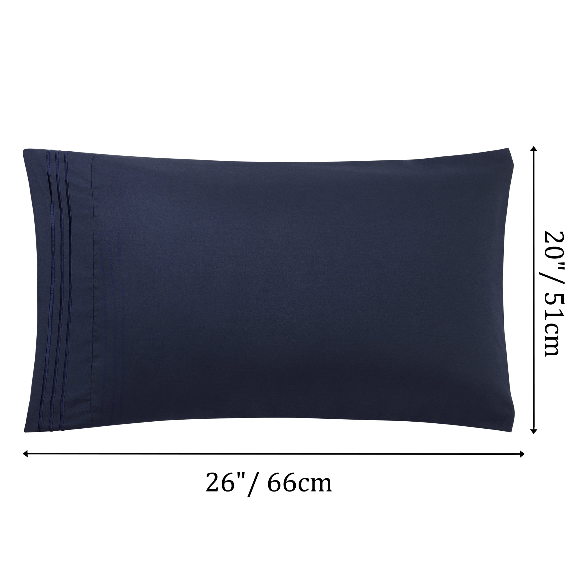 Unique Bargains Polyester Microfiber Soft With Zipper Pillowcases 2 Pcs Navy Standard