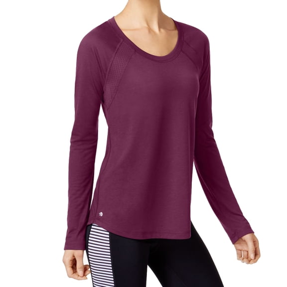 Ideology Womens Lightweight Long Sleeve Top,Preety Plum,Small