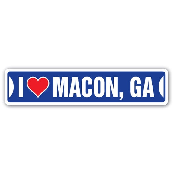 I LOVE MACON GEORGIA Street Sign ga city state us wall road décor gift