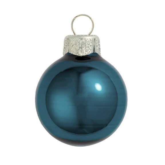 Whitehurst Pearl Finish Glass Christmas Ball Ornament - 7" (180mm) - Blue Marine
