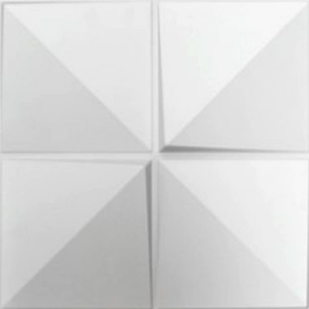 Panel 3D para pared, muro 3D, Panel decorativo resistente al agua , paquete de 10 piezas, blanco mate (S040) PANEL DECORATIVO S040 CUADROS