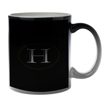 

KuzmarK Black Heat Morph Color Changing Coffee Cup Mug 11 Ounce - H is for