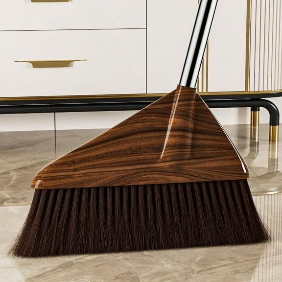 Wood Grain Pattern Soft Bristle Long Handle Broom for Kitchen and Indoor Use 1 Piece
