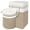 Khaki, variant on 65L+75L Slim Laundry Hamper, Small Laundry Basket, Dirty Narrow Collapsible Clothes Storage with Easy Carry Extended Handles, Tall Hampers for Bedroom Laundry Room, White, 2 Packs