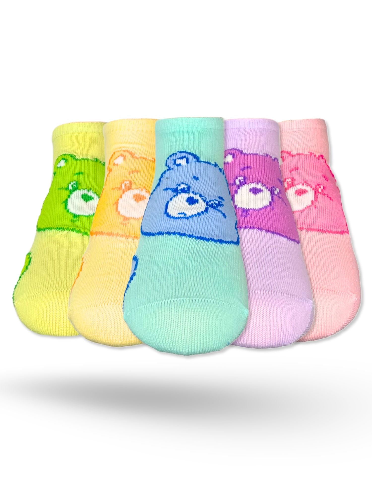 Care Bears Girls No-Show Socks, 5-Pack, Sizes S/M-M/L