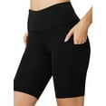 thumbnail image 4 of Spencer 2Pack Womens High Waist Yoga Shorts with Side Pockets Tummy Control Workout 4 Way Stretch Yoga Leggings "L, Black&Gray", 4 of 9
