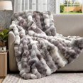 thumbnail image 4 of H&D Husky Print Faux Rabbit Fur Throw Blanket, 60" x 80", 4 of 7