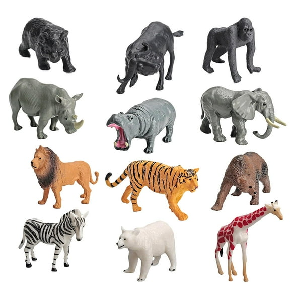 12pcs Figuras de Animales Sunnimix Juguetes Educativos Animales del Modelo Safari
