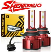 SHENKENUO 9012/HIR2 LED Headlight Bulbs, 7000LM/Bulb Super Bright 6000K Cool White IP68 Waterproof, Pack of 2