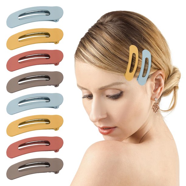 Pinzas para el cabello pequeñas y planas para mujer, pinzas para accesorios para el cabello fino, paquete de 8