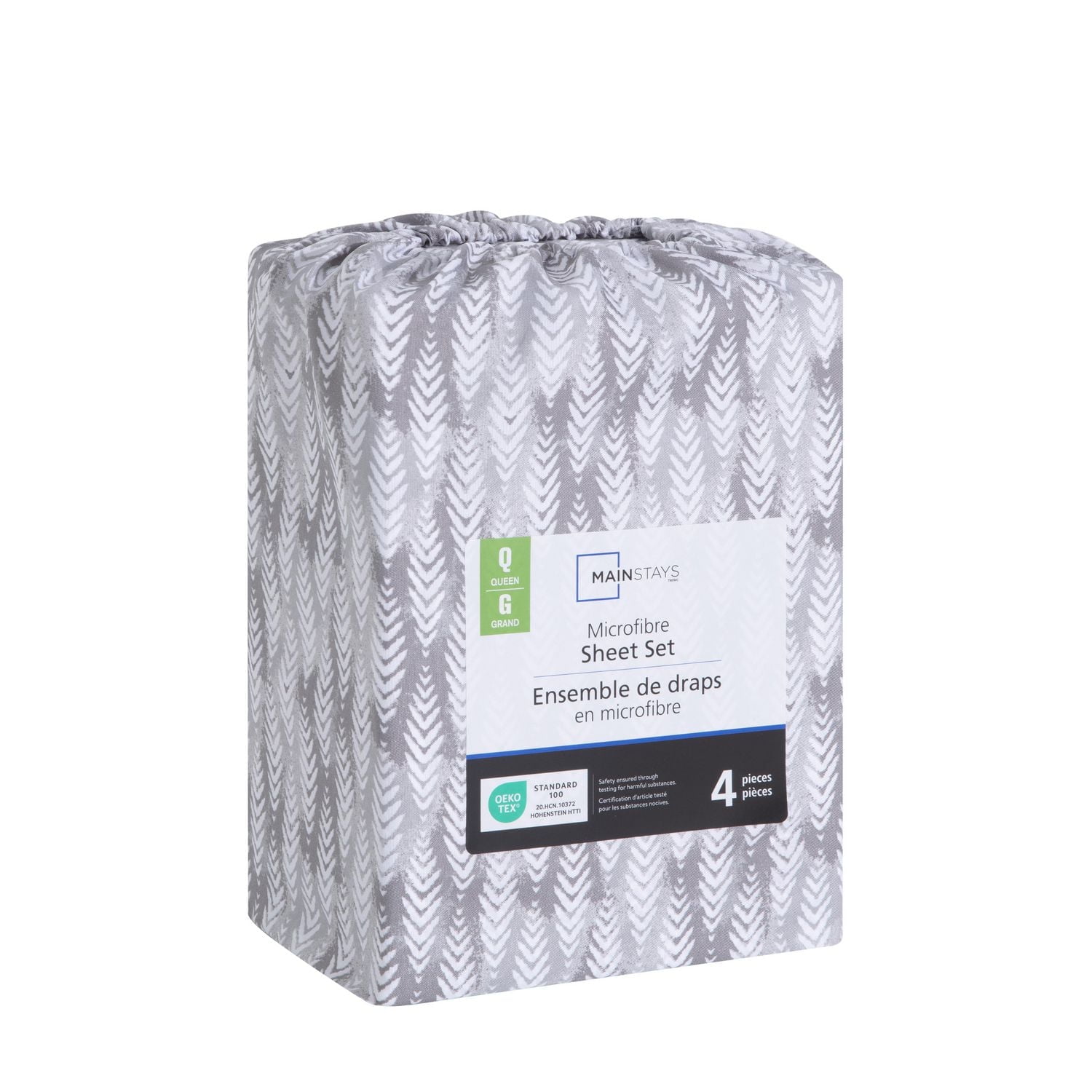 Ensemble de draps en microfibre doux et facile d'entretien Mainstays – Imprimé Tailles: 1 place