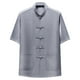 thumbnail image 2 of pstuiky Camisas de vestir de manga corta para hombre, Camisa informal de manga corta, cuello alto, lisa y cómoda para hombre ropa de hombre xxl, 2 of 3