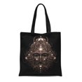 thumbnail image 1 of ASHLEIGH Canvas Tote Bag Music the Head of Cosmic Shaman in Fantastic Helmet Reusable Shoulder Grocery Shopping Bags Handbag, 1 of 1
