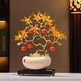 thumbnail image 3 of Árbol de la fortuna de cristal con base decorativa y lingotes de oro for decoración del hogar., 3 of 3