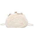 thumbnail image 1 of Hukapapa Bolso bandolera de felpa con cadena de perlas para teléfono móvil, bolso pequeño para hombro, color blanco, 1 of 6