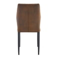 thumbnail image 6 of TesNus Dining Chairs Set of 4, 37 Inch, Brown Fabric Upholstery, Black Metal Legs, Shell Pattern Backrest for Dining Room Kitchen, 6 of 8