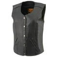 thumbnail image 6 of Milwaukee Leather LKL4701 Women's Black Premium Leather Motorcycle Rider Vest w/ Classic 4-Snap Closure X-Large, 6 of 6