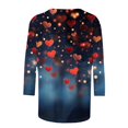 thumbnail image 5 of Valentine T Shirts, Women Heart Tees, Womens 3/4 Sleeve Tops Casual Fashion Women's Casual Crewneck 3/4 Sleeved Tees Ladies Loose T Shirt Tops Blouses Shirts, 5 of 5